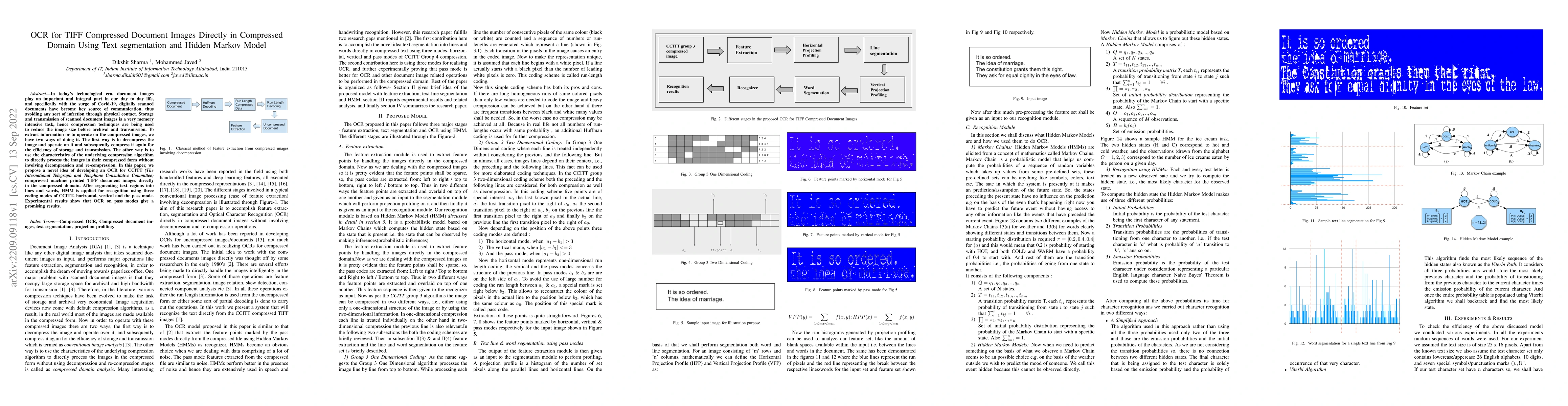Thumbnail for OCR for TIFF Compressed Document Images Directly in Compressed Domain
  Using Text segmentation and Hidden Markov Model