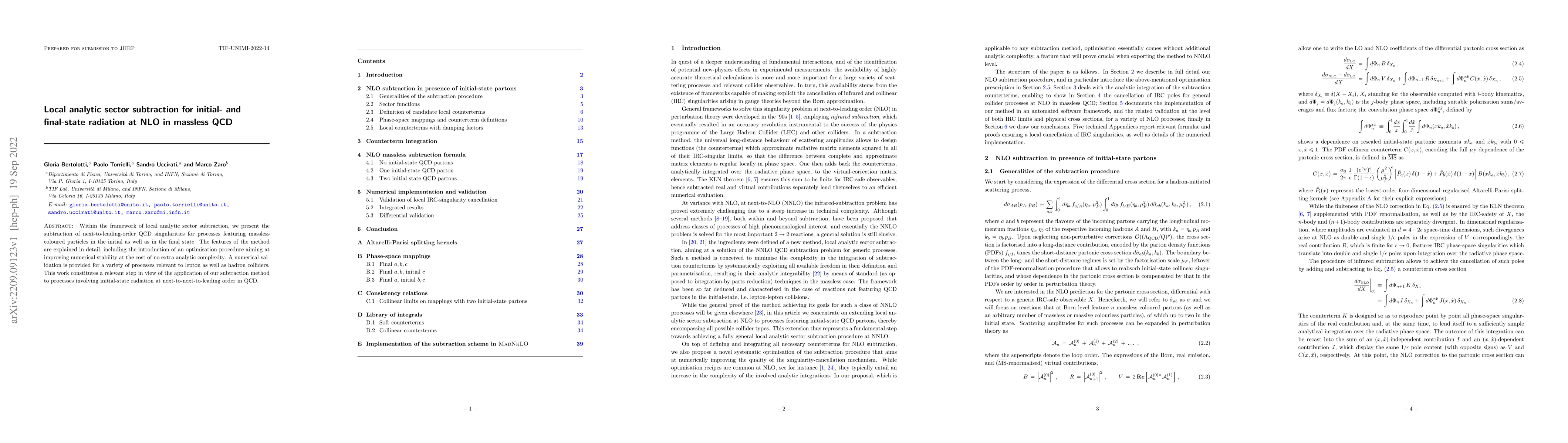 Thumbnail for Local analytic sector subtraction for initial- and final-state radiation
  at NLO in massless QCD