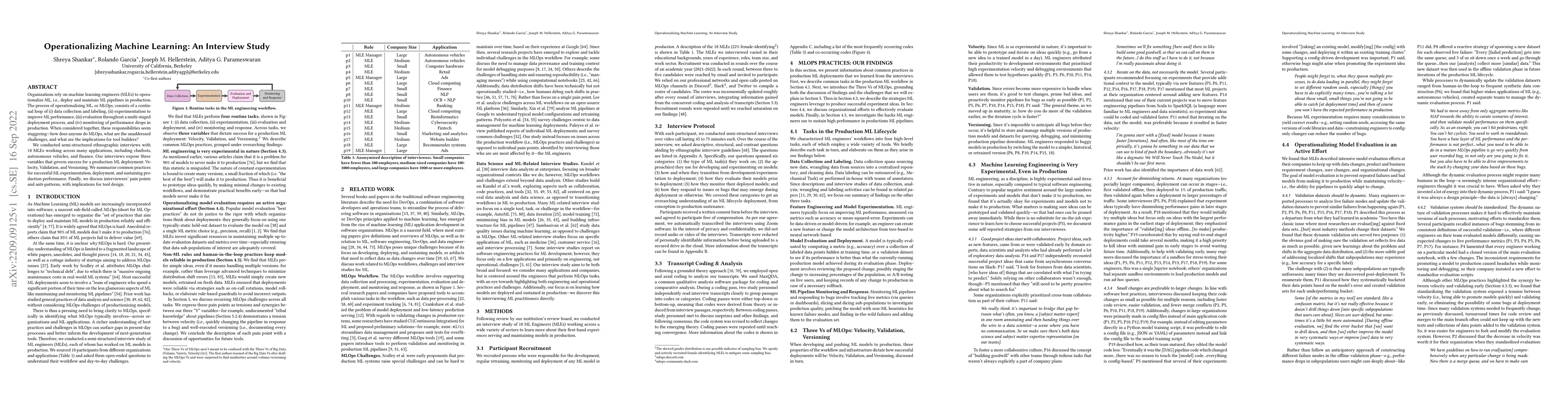 Thumbnail for Operationalizing Machine Learning: An Interview Study