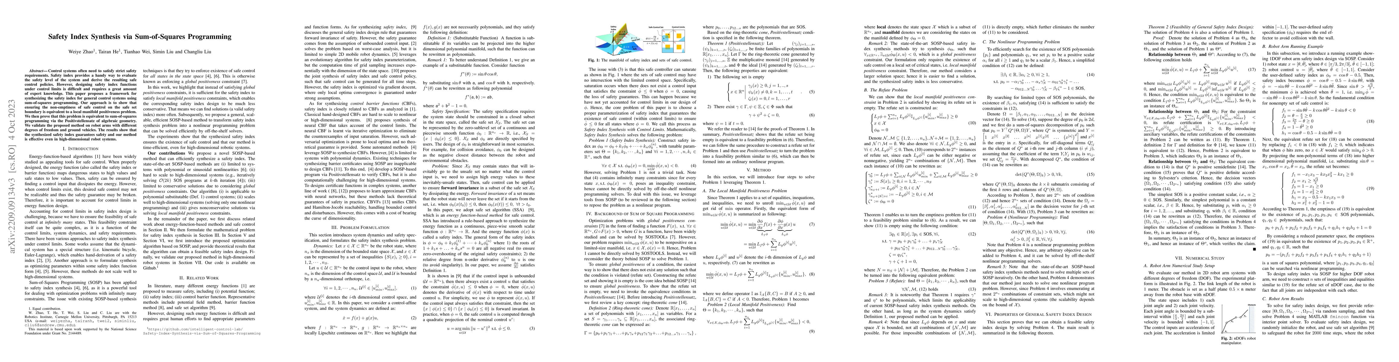 Thumbnail for Safety Index Synthesis via Sum-of-Squares Programming
