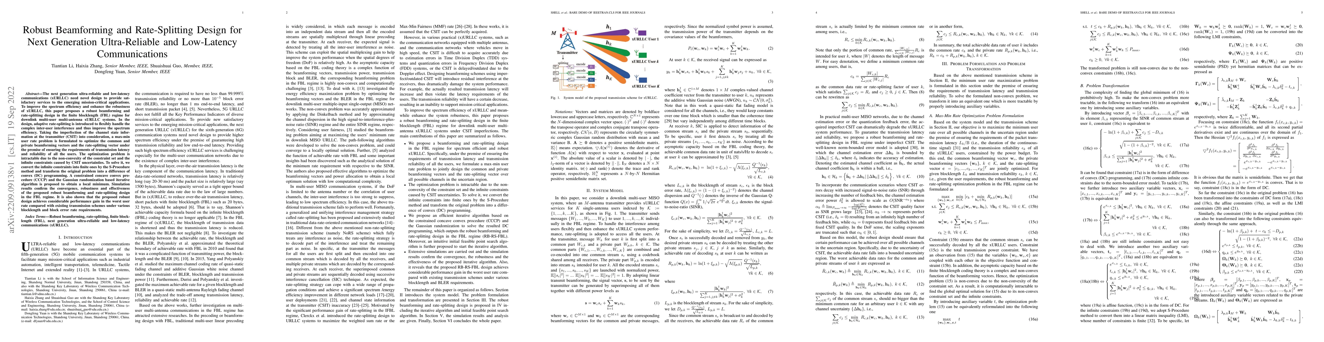 Thumbnail for Robust Beamforming and Rate-Splitting Design for Next Generation
  Ultra-Reliable and Low-Latency Communications