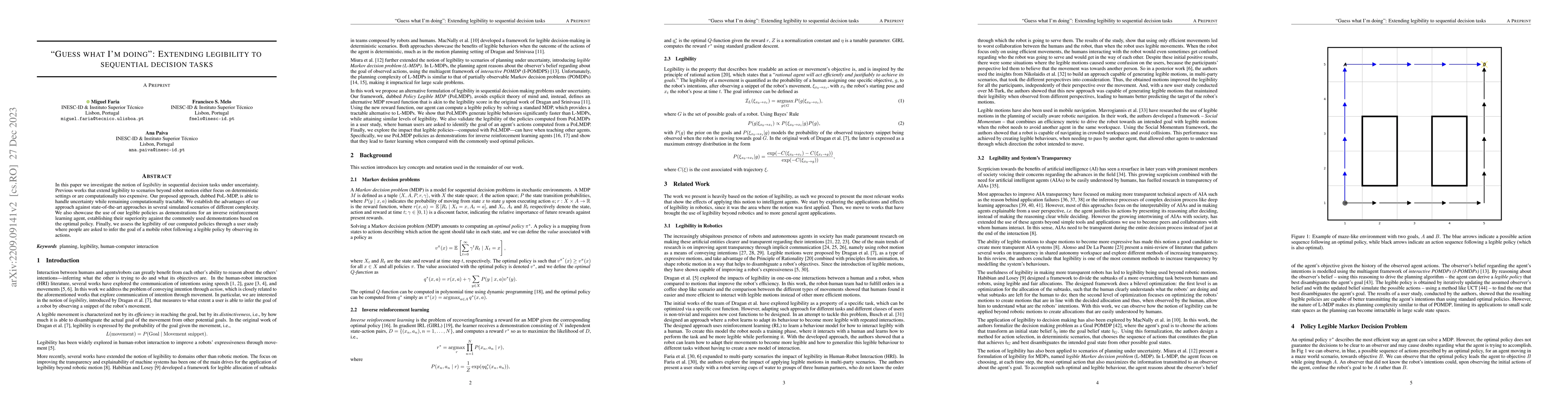 Thumbnail for "Guess what I'm doing": Extending legibility to sequential decision
  tasks