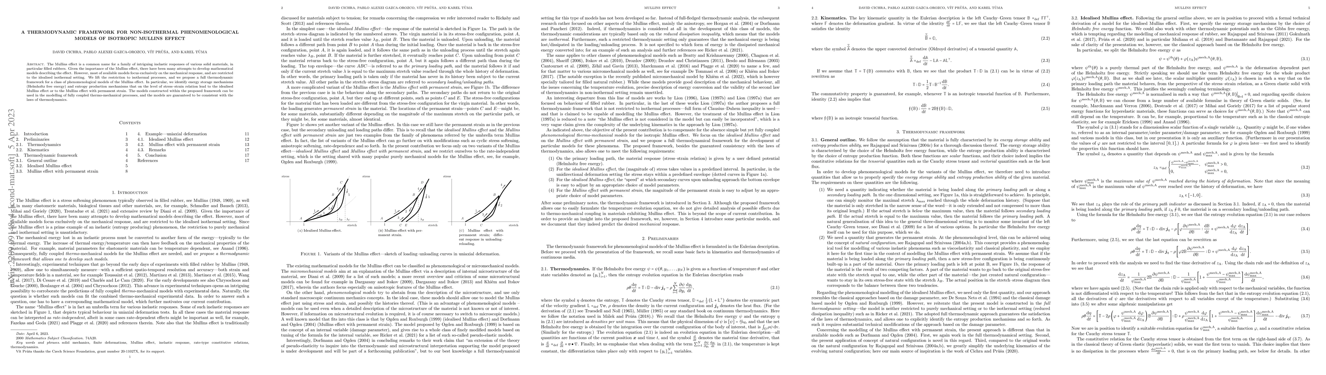 Thumbnail for A thermodynamic framework for non-isothermal phenomenological models of
  isotropic Mullins effect