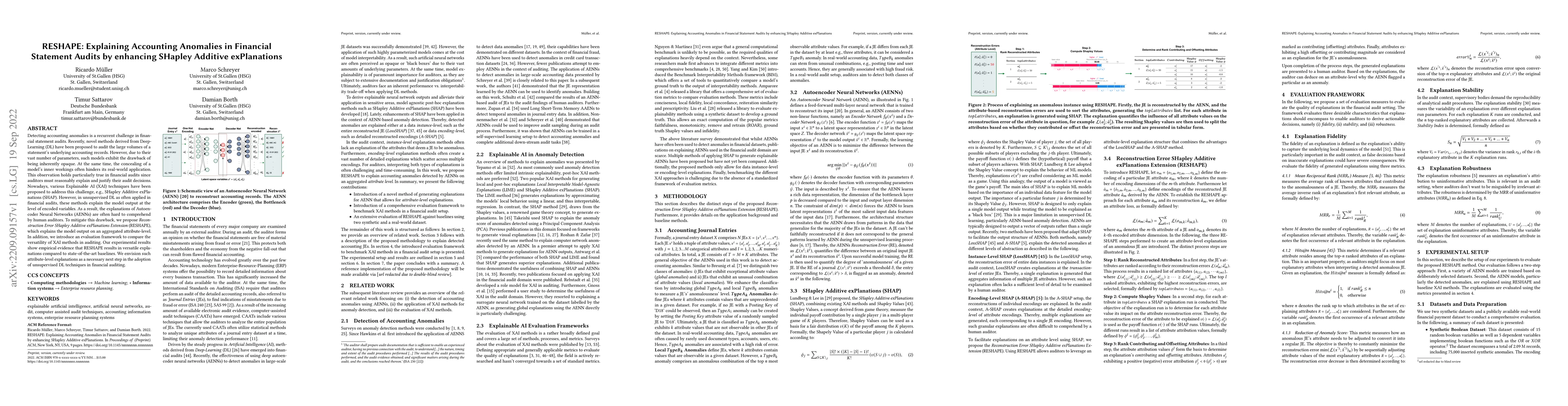 Thumbnail for RESHAPE: Explaining Accounting Anomalies in Financial Statement Audits
  by enhancing SHapley Additive exPlanations