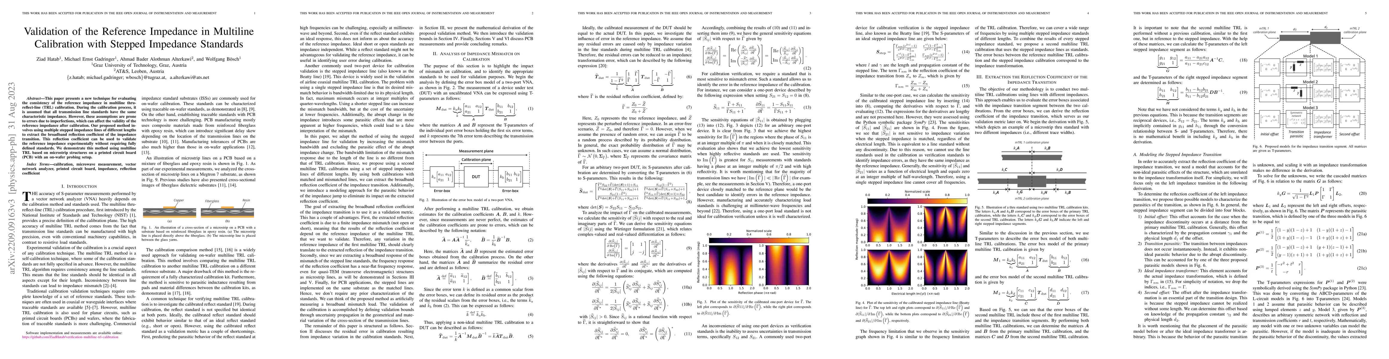 Thumbnail for Validation of the Reference Impedance in Multiline Calibration with
  Stepped Impedance Standards