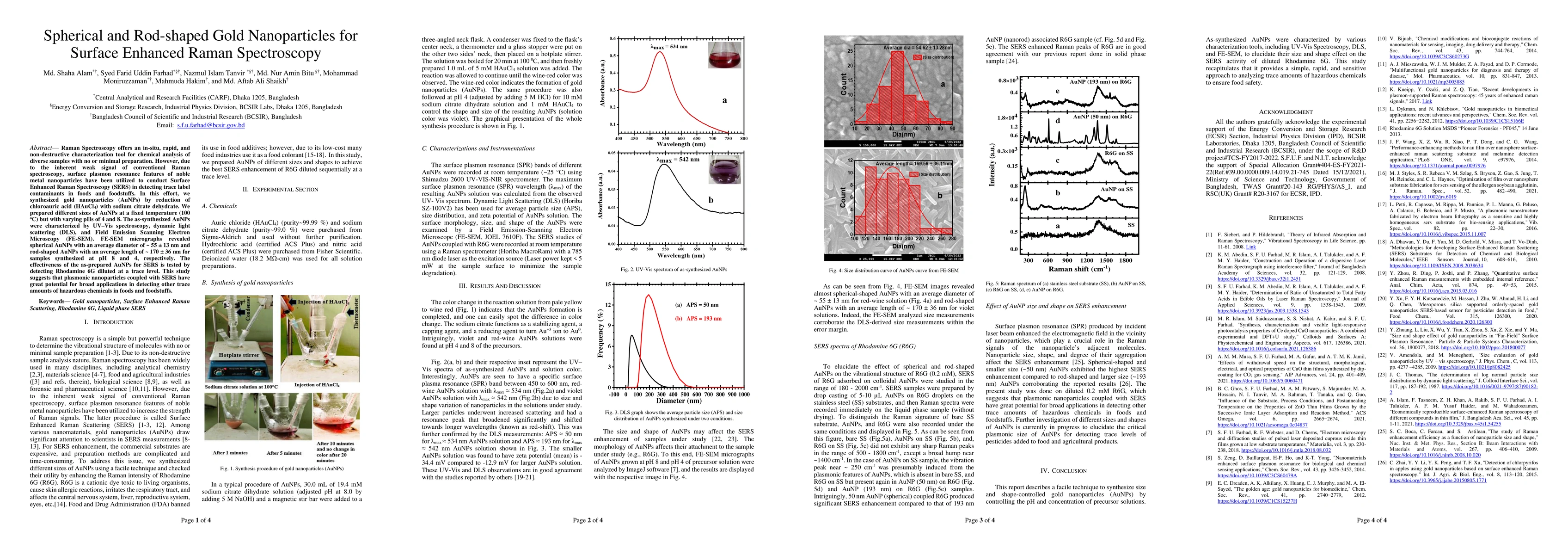 Thumbnail for Spherical and Rod-shaped Gold Nanoparticles for Surface Enhanced Raman
  Spectroscopy