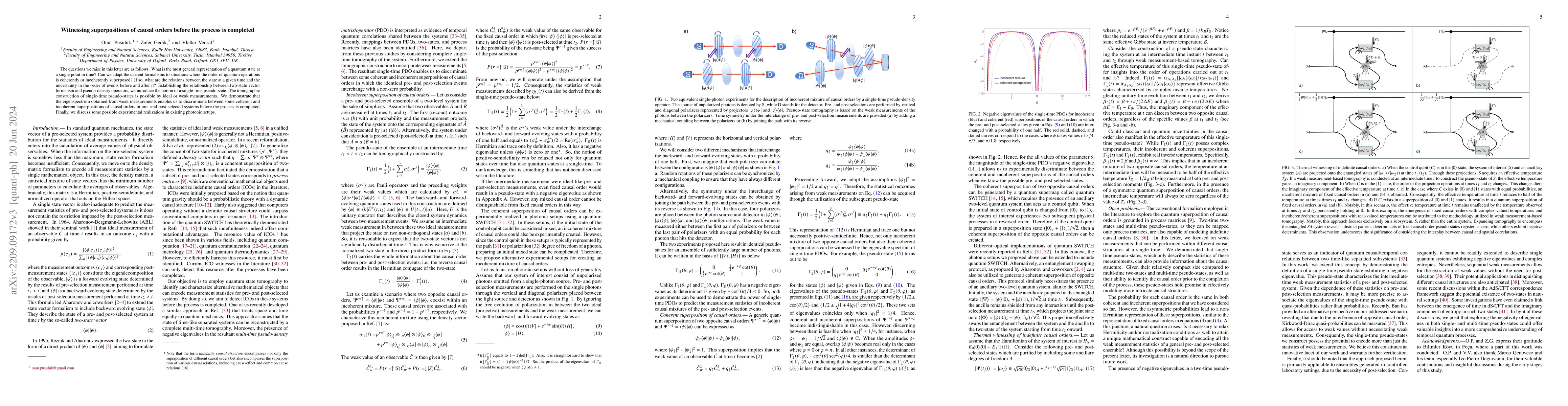 Thumbnail for Witnessing superpositions of causal orders before the process is
  completed