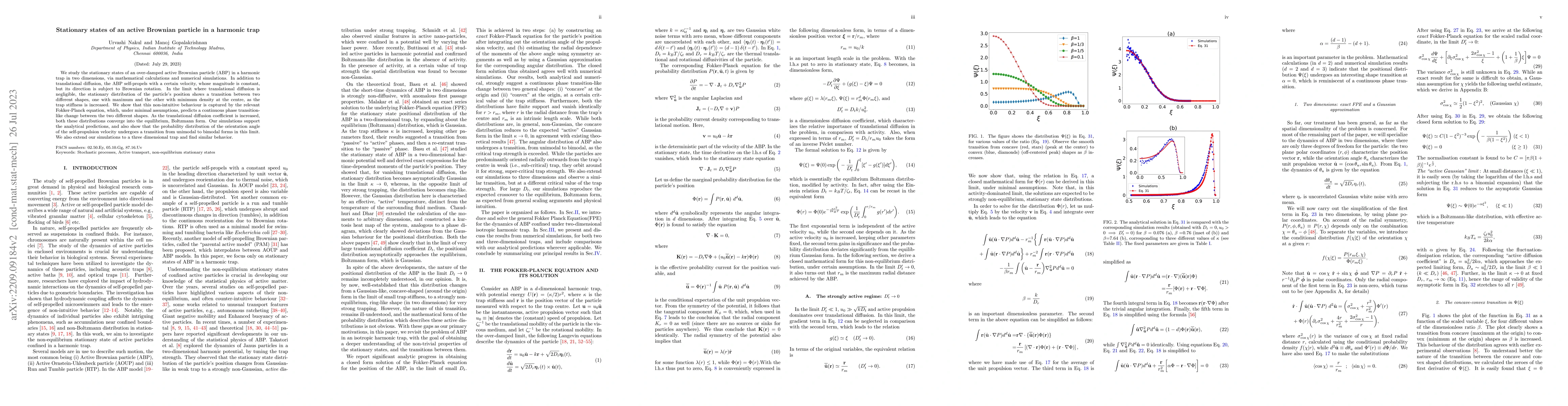 Thumbnail for Stationary states of an active Brownian particle in a harmonic trap