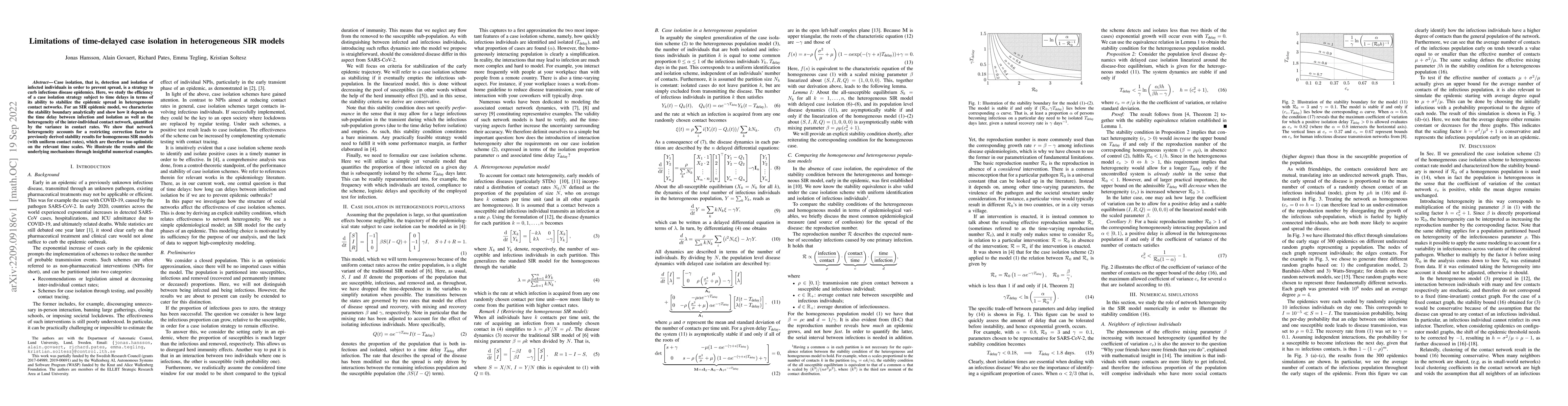 Thumbnail for Limitations of time-delayed case isolation in heterogeneous SIR models