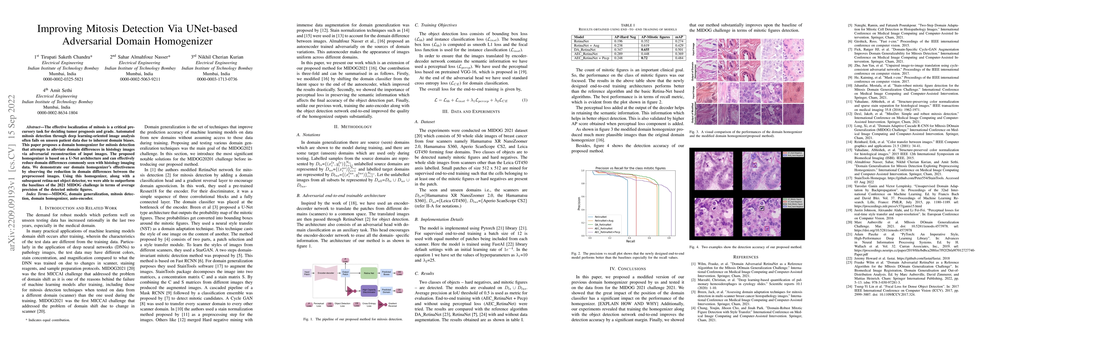 Thumbnail for Improving Mitosis Detection Via UNet-based Adversarial Domain
  Homogenizer