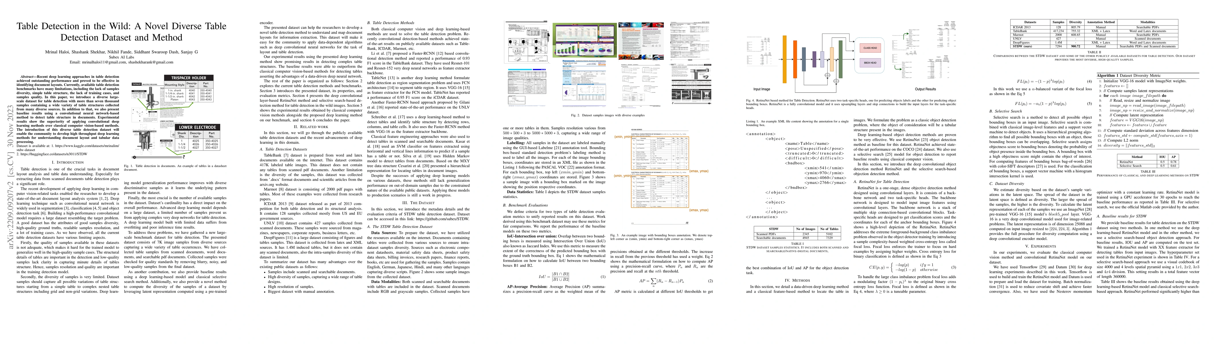 Thumbnail for Table Detection in the Wild: A Novel Diverse Table Detection Dataset and
  Method
