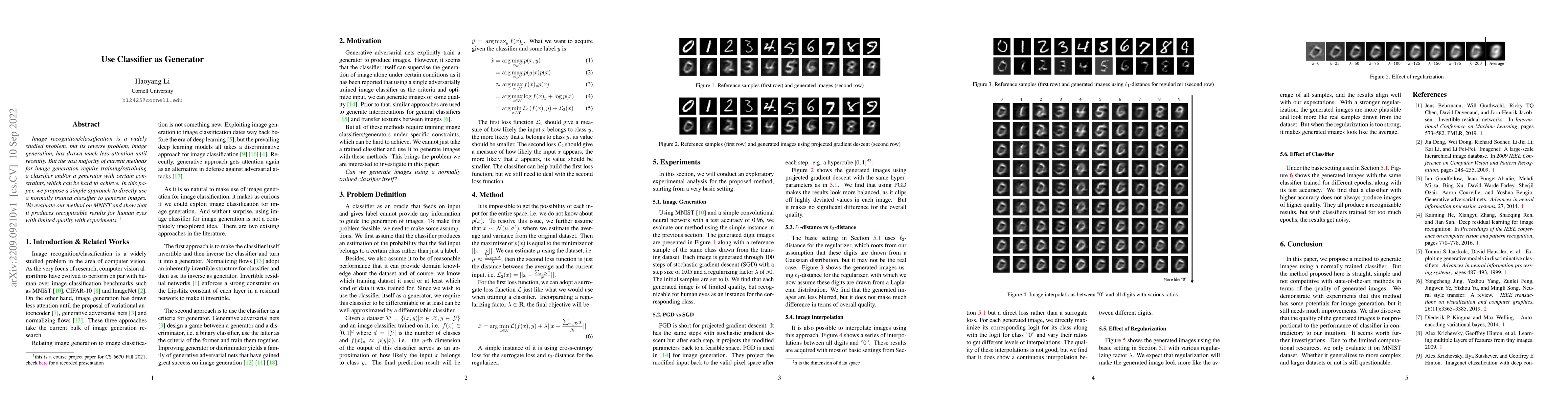 Thumbnail for Use Classifier as Generator