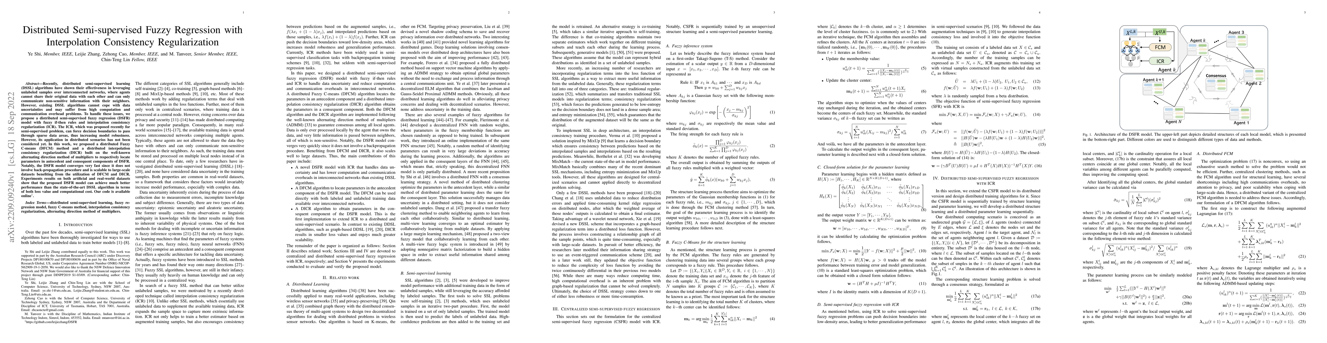 Thumbnail for Distributed Semi-supervised Fuzzy Regression with Interpolation
  Consistency Regularization
