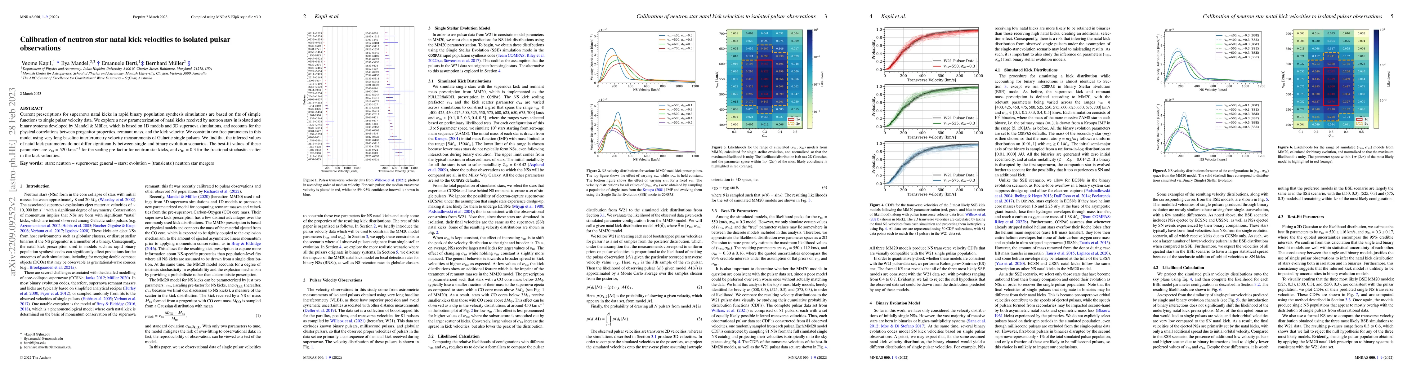 Thumbnail for Calibration of neutron star natal kick velocities to isolated pulsar
  observations