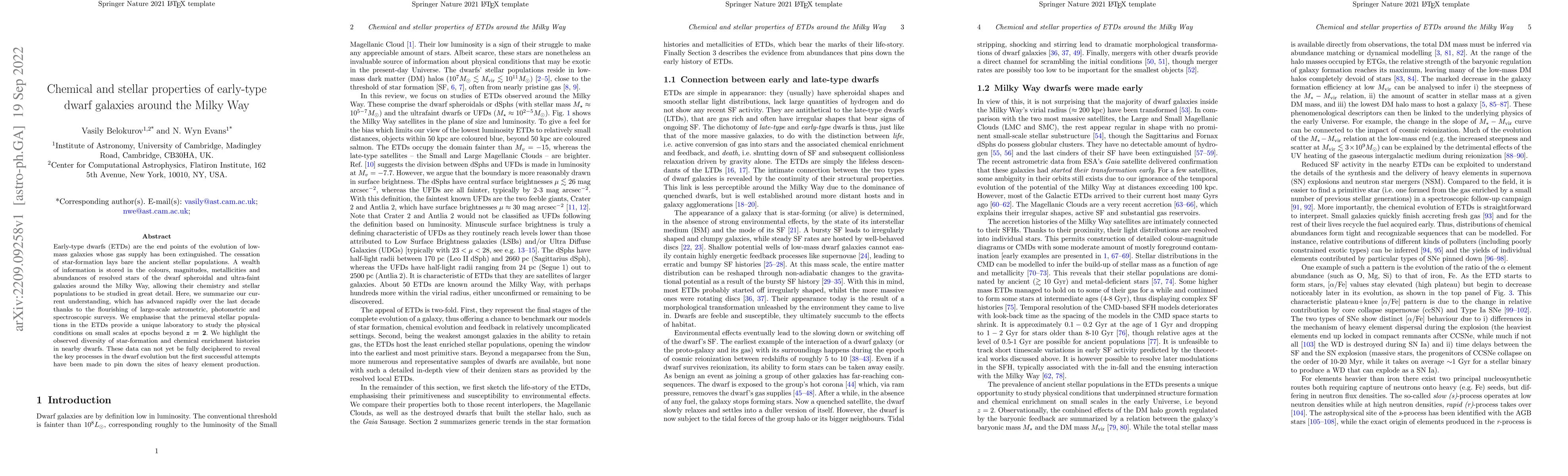 Thumbnail for Chemical and stellar properties of early-type dwarf galaxies around the
  Milky Way