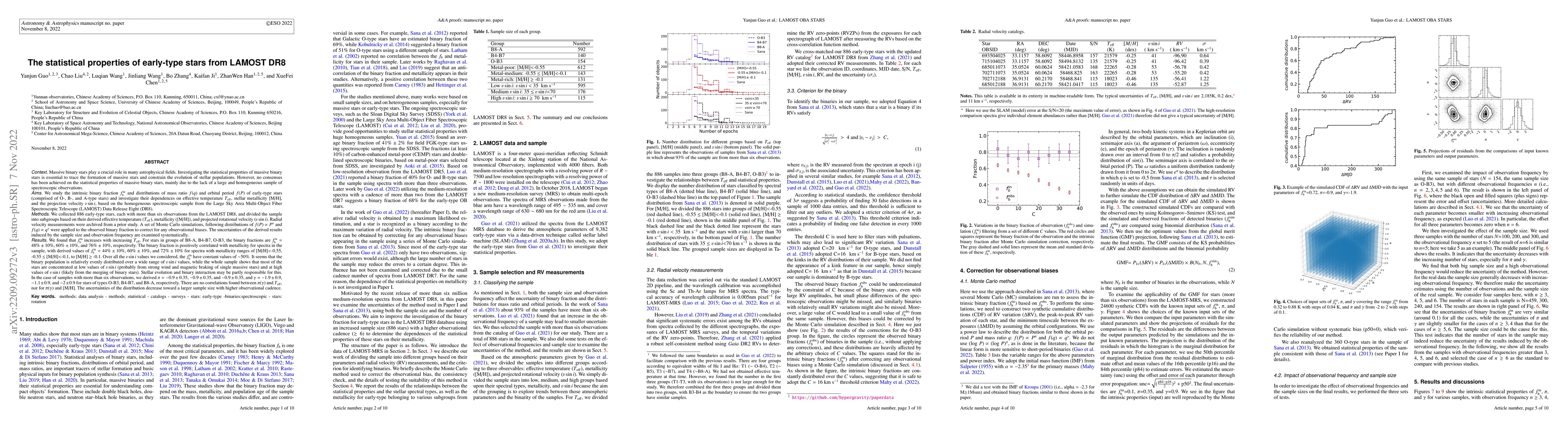 Thumbnail for The statistical properties of early-type stars from LAMOST DR8