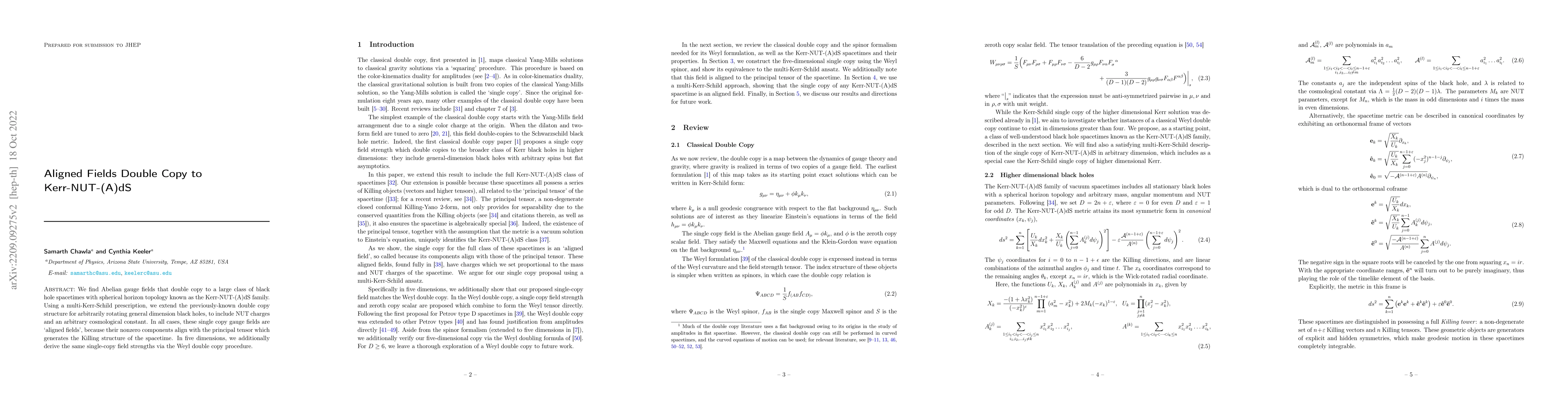 Thumbnail for Aligned Fields Double Copy to Kerr-NUT-(A)dS