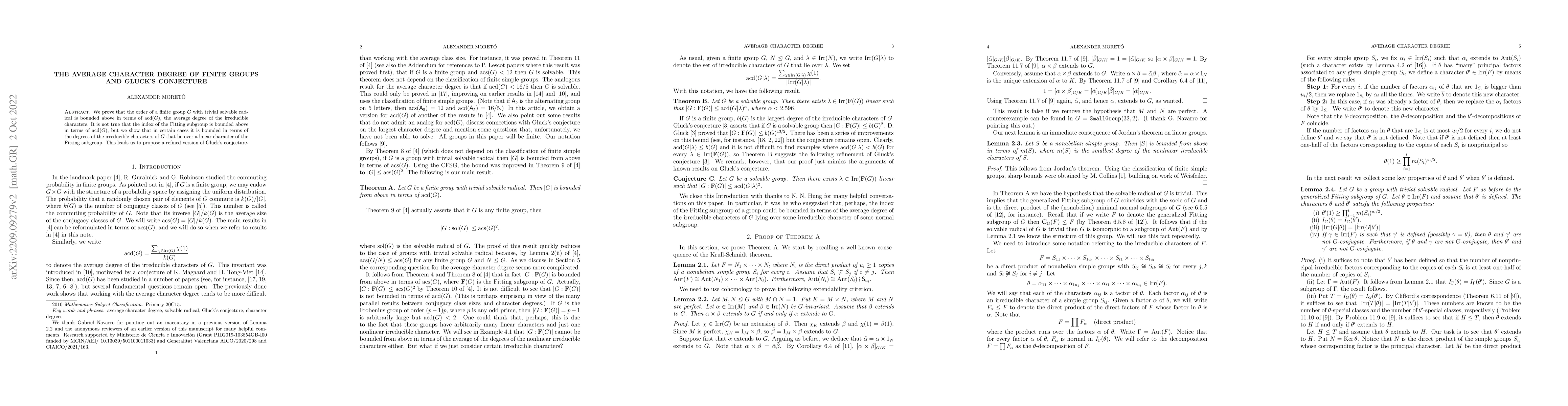 Thumbnail for The average character degree of finite groups and Gluck's conjecture