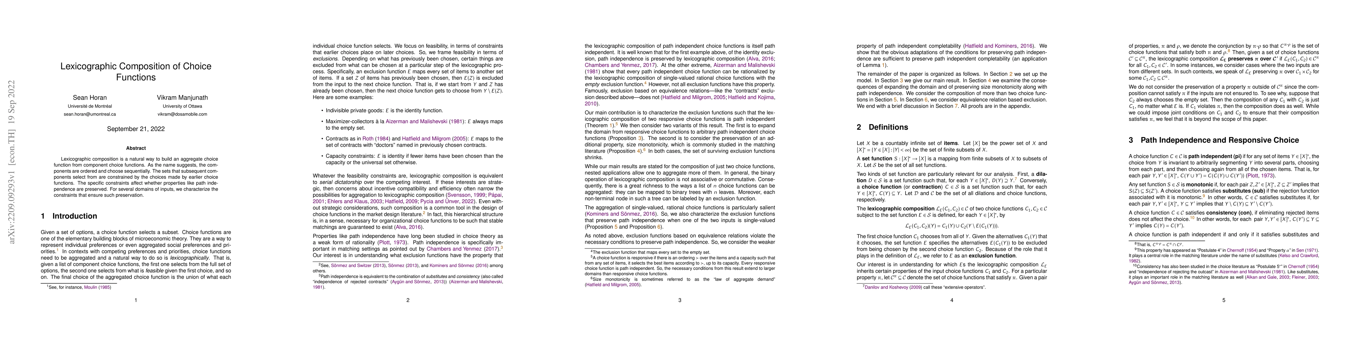 Thumbnail for Lexicographic Composition of Choice Functions