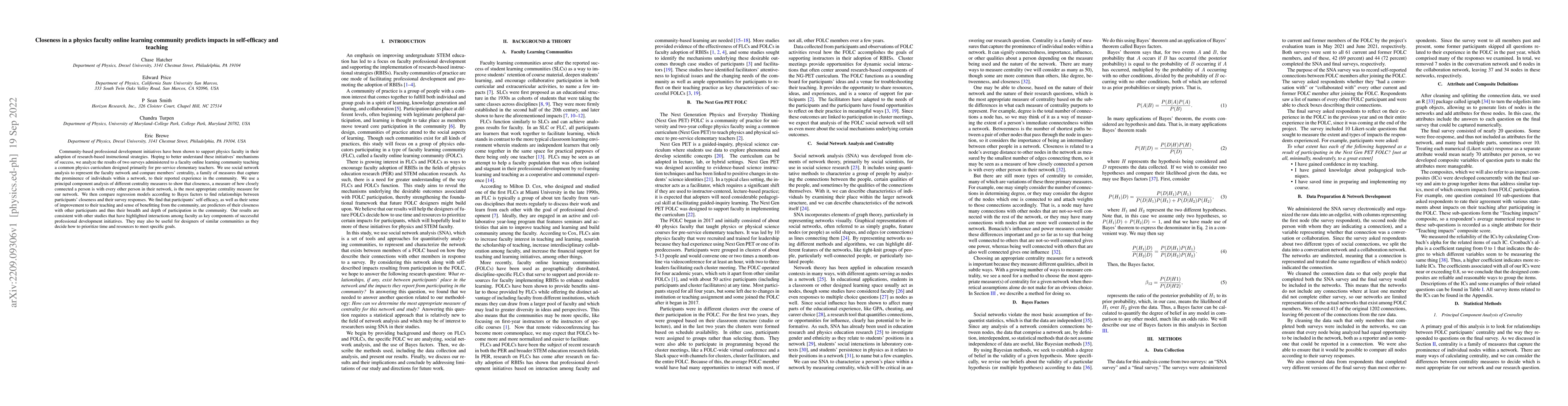 Thumbnail for Closeness in a physics faculty online learning community predicts
  impacts in self-efficacy and teaching