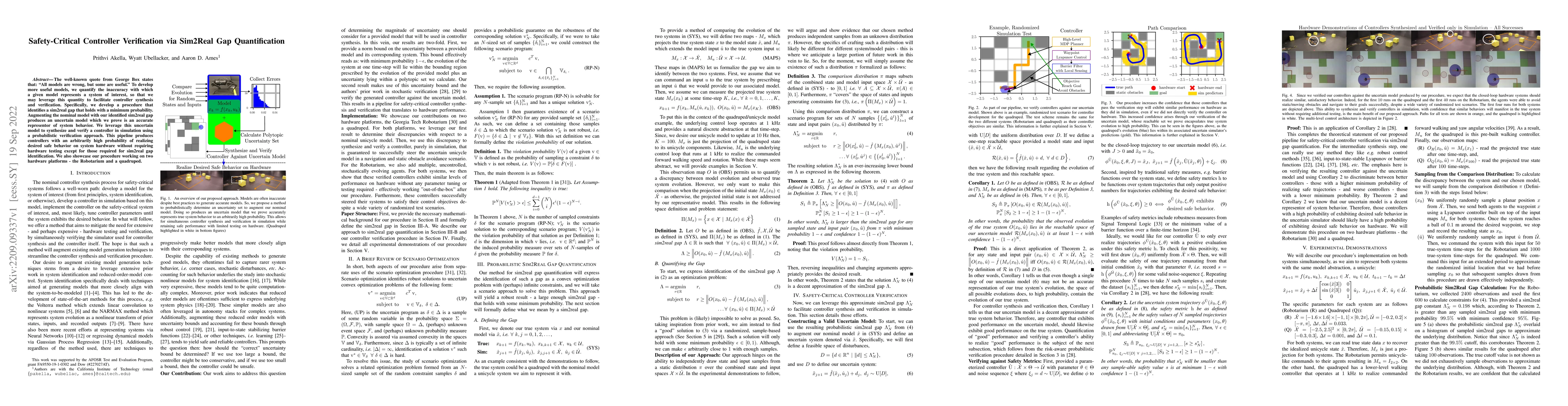 Thumbnail for Safety-Critical Controller Verification via Sim2Real Gap Quantification