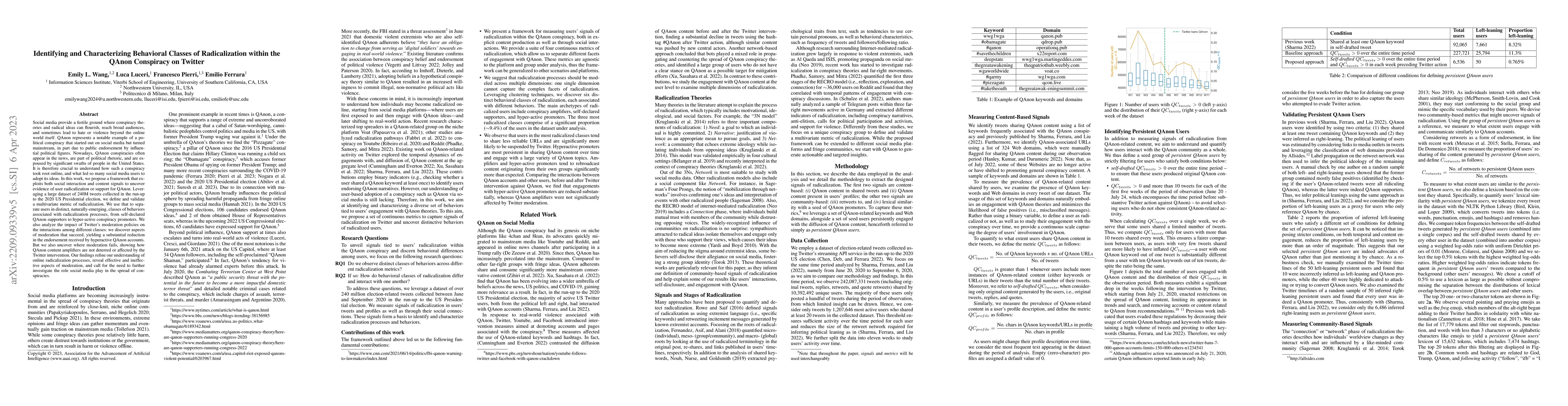 Thumbnail for Identifying and Characterizing Behavioral Classes of Radicalization
  within the QAnon Conspiracy on Twitter