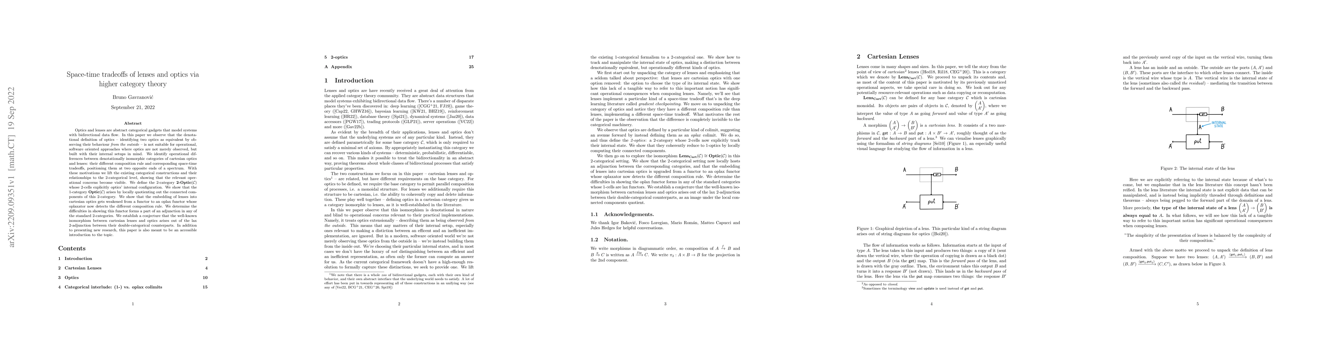 Thumbnail for Space-time tradeoffs of lenses and optics via higher category theory