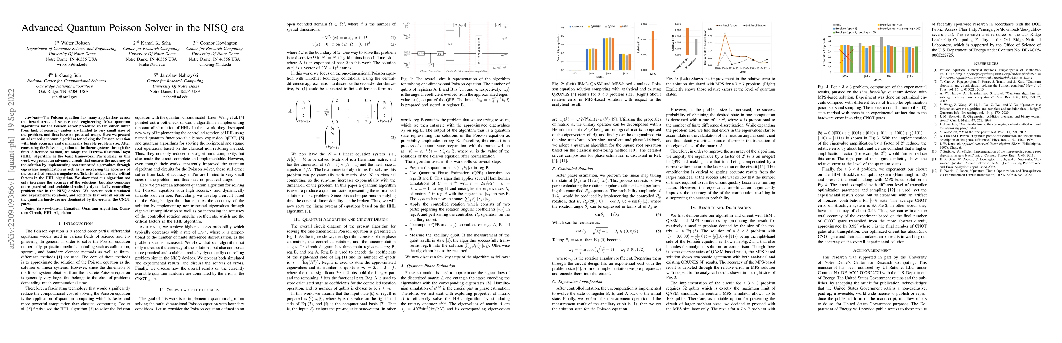 Thumbnail for Advanced Quantum Poisson Solver in the NISQ era