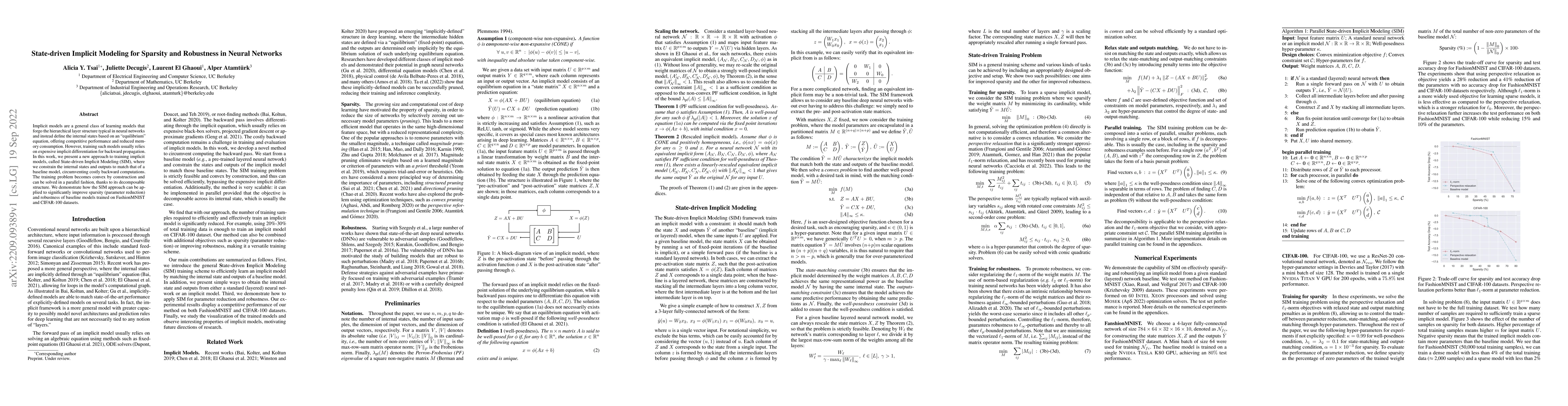 Thumbnail for State-driven Implicit Modeling for Sparsity and Robustness in Neural
  Networks