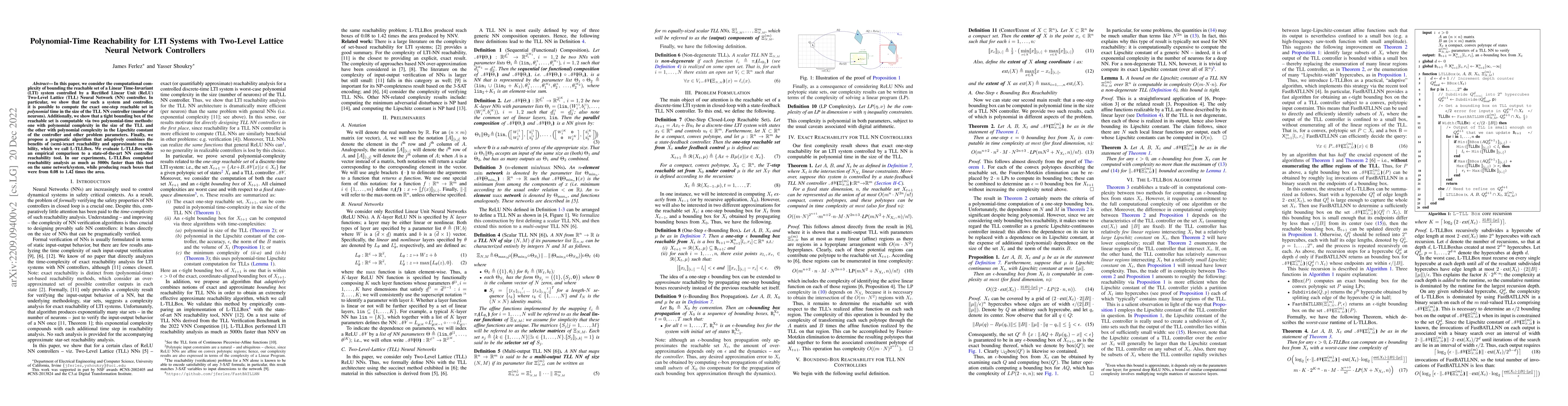 Thumbnail for Polynomial-Time Reachability for LTI Systems with Two-Level Lattice
  Neural Network Controllers