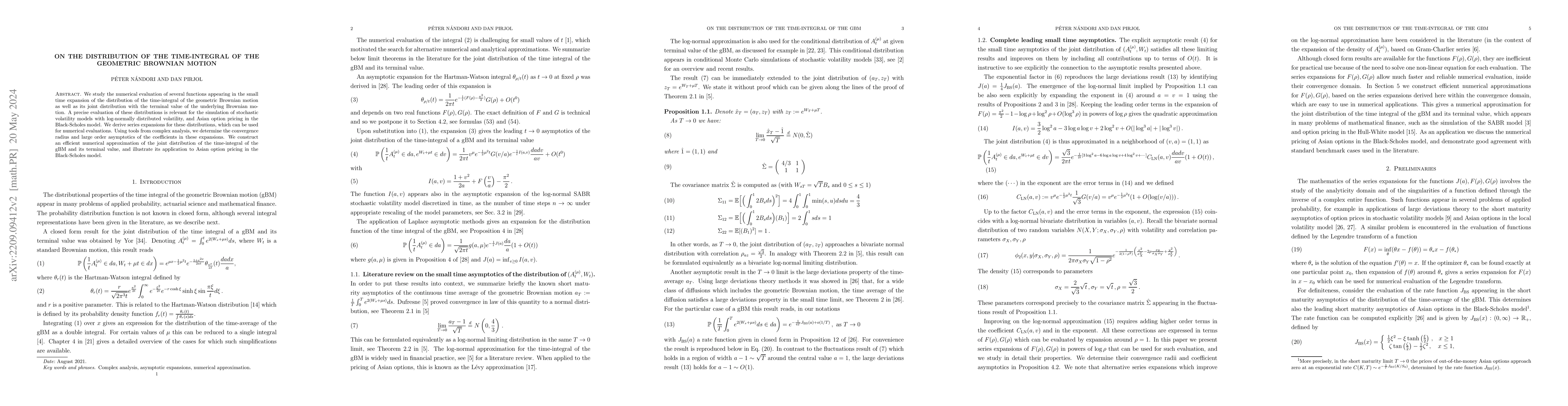 Thumbnail for On the distribution of the time-integral of the geometric Brownian
  motion