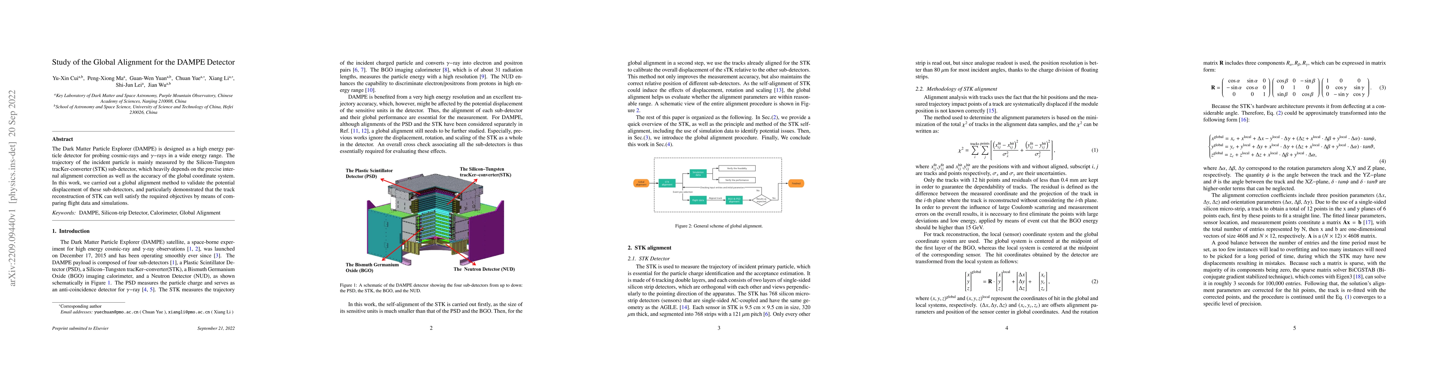 Thumbnail for Study of the Global Alignment for the DAMPE Detector