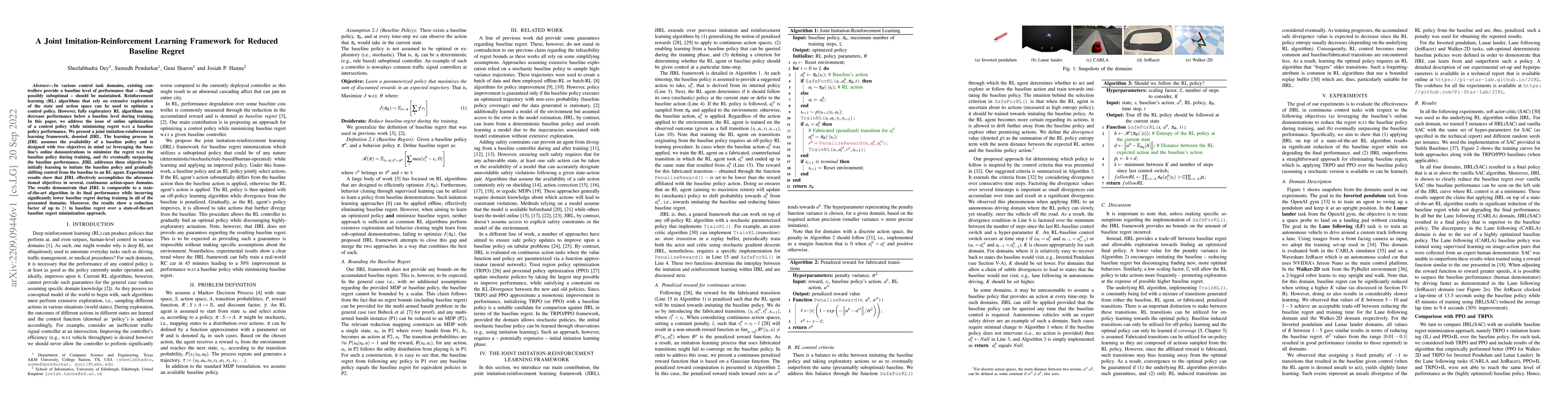 Thumbnail for A Joint Imitation-Reinforcement Learning Framework for Reduced Baseline
  Regret