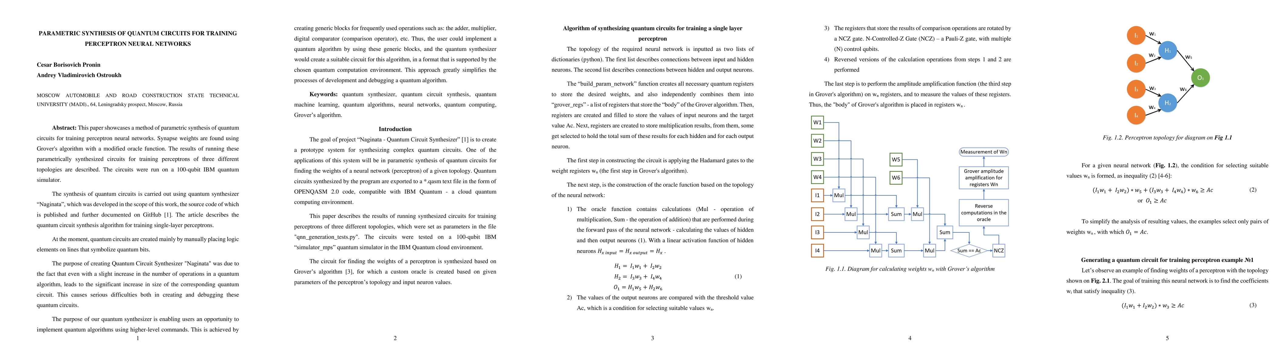 Thumbnail for Parametric Synthesis of Quantum Circuits for Training Perceptron Neural
  Networks