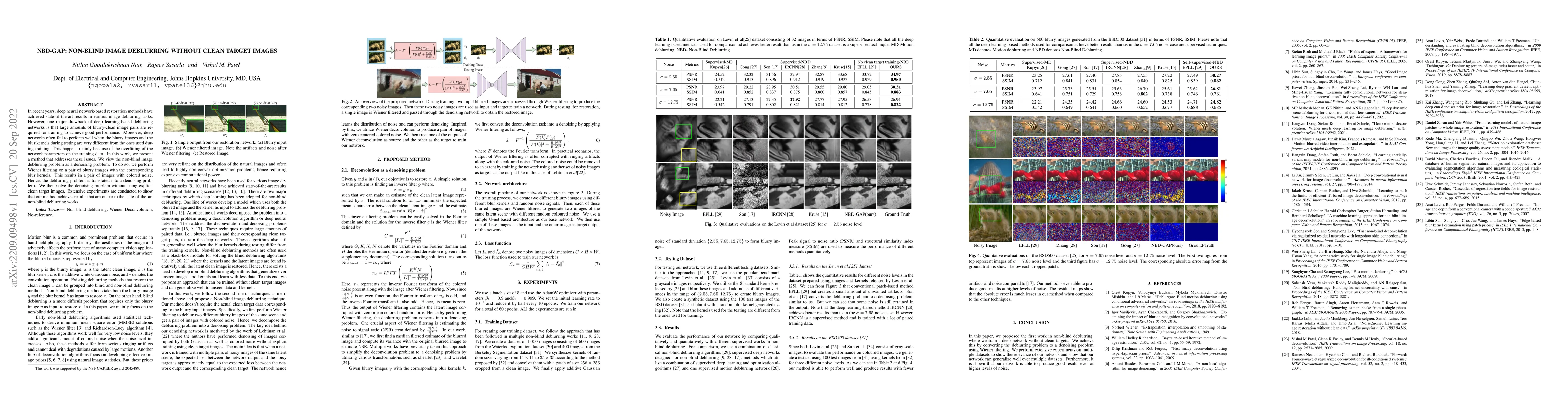 Thumbnail for NBD-GAP: Non-Blind Image Deblurring Without Clean Target Images