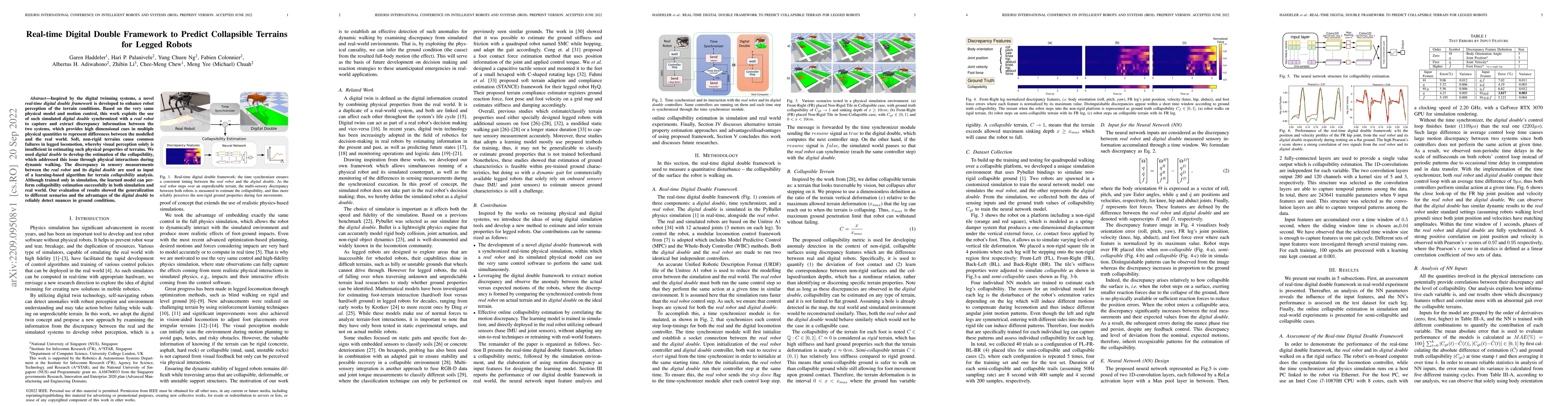 Thumbnail for Real-time Digital Double Framework to Predict Collapsible Terrains for
  Legged Robots