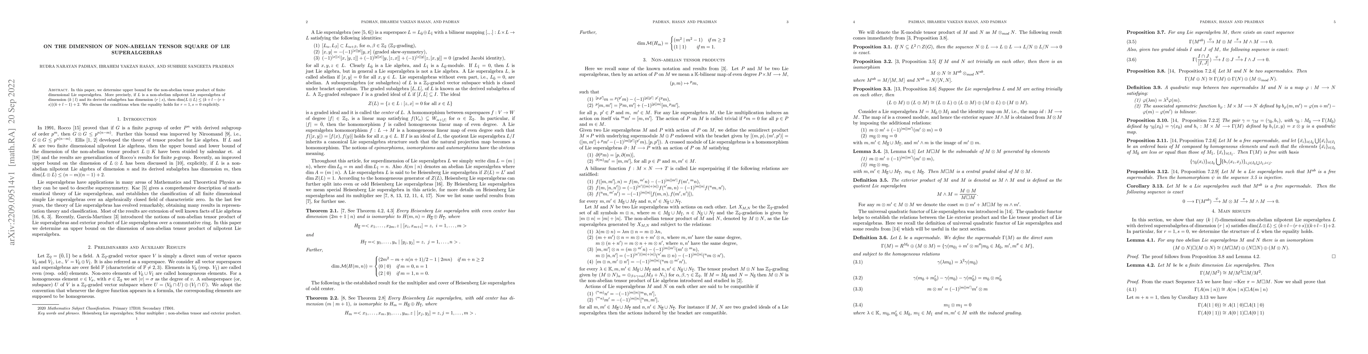 Thumbnail for On the dimension of non-abelian tensor square of Lie superalgebras