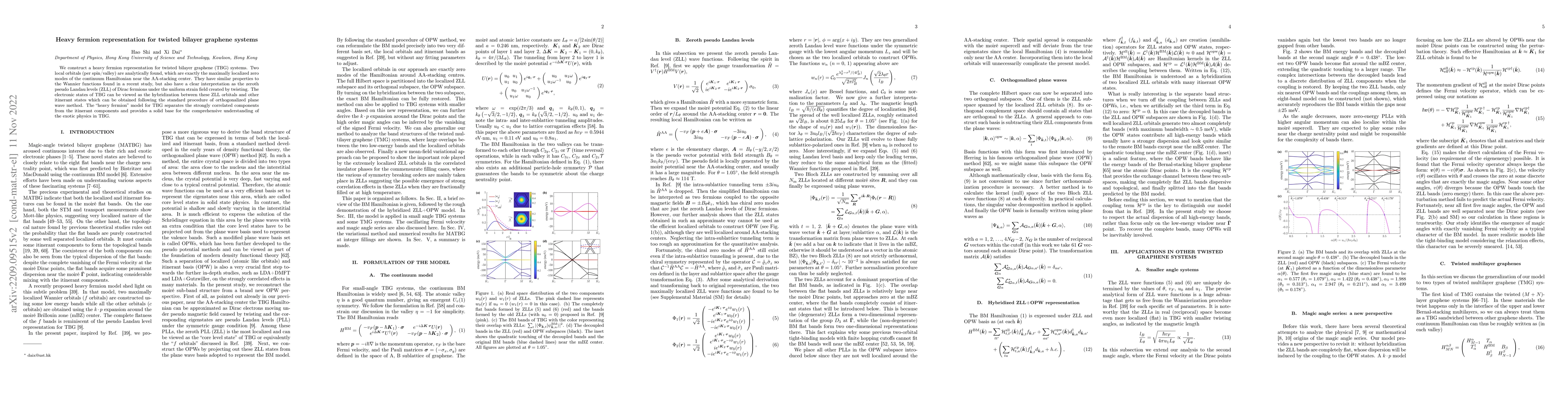Thumbnail for Heavy fermion representation for twisted bilayer graphene systems