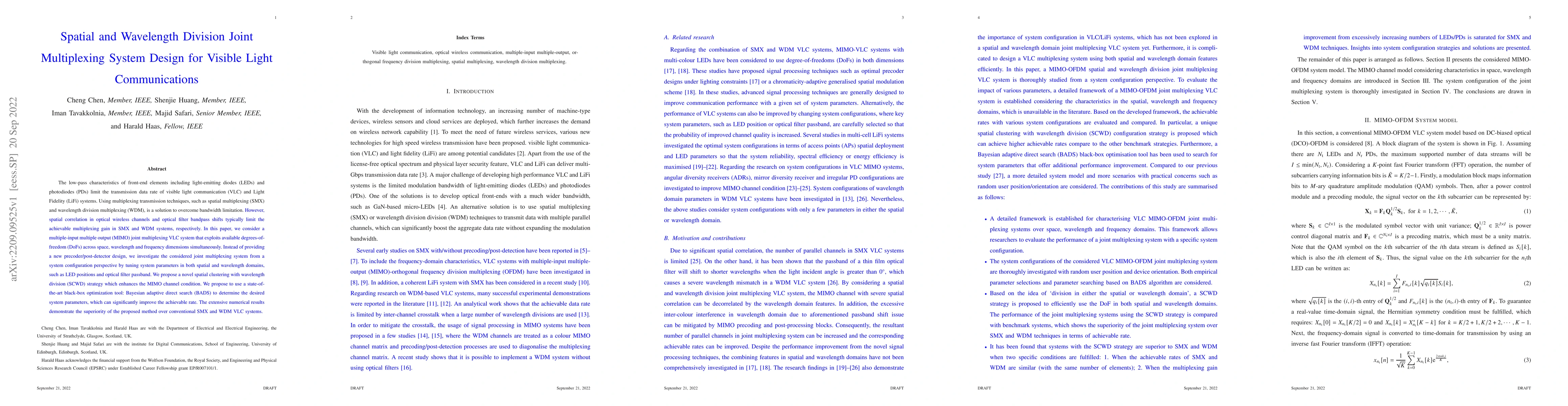 Thumbnail for Spatial and Wavelength Division Joint Multiplexing System Design for
  Visible Light Communications