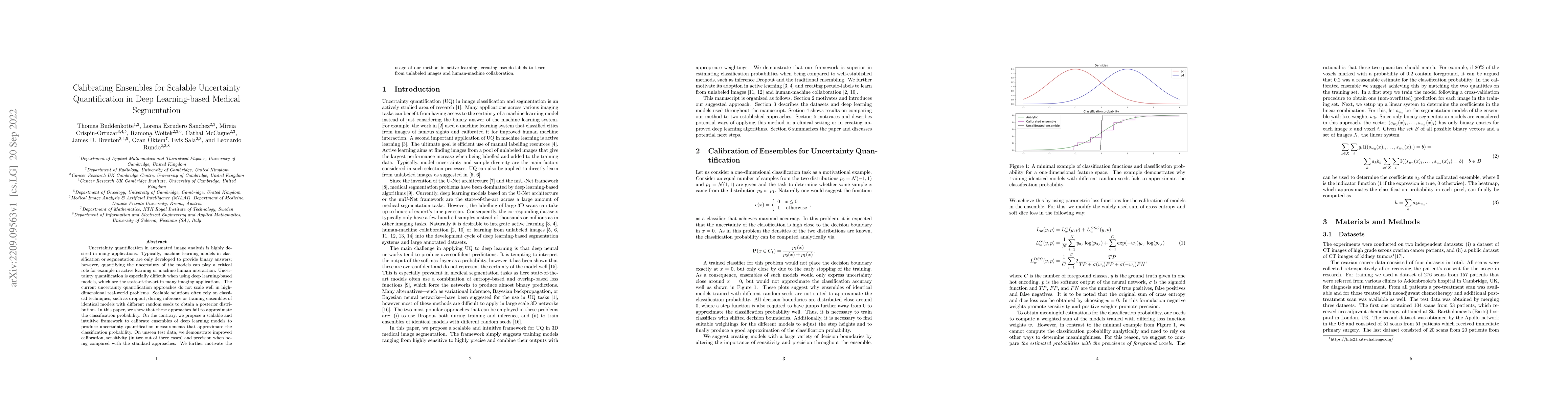 Thumbnail for Calibrating Ensembles for Scalable Uncertainty Quantification in Deep
  Learning-based Medical Segmentation