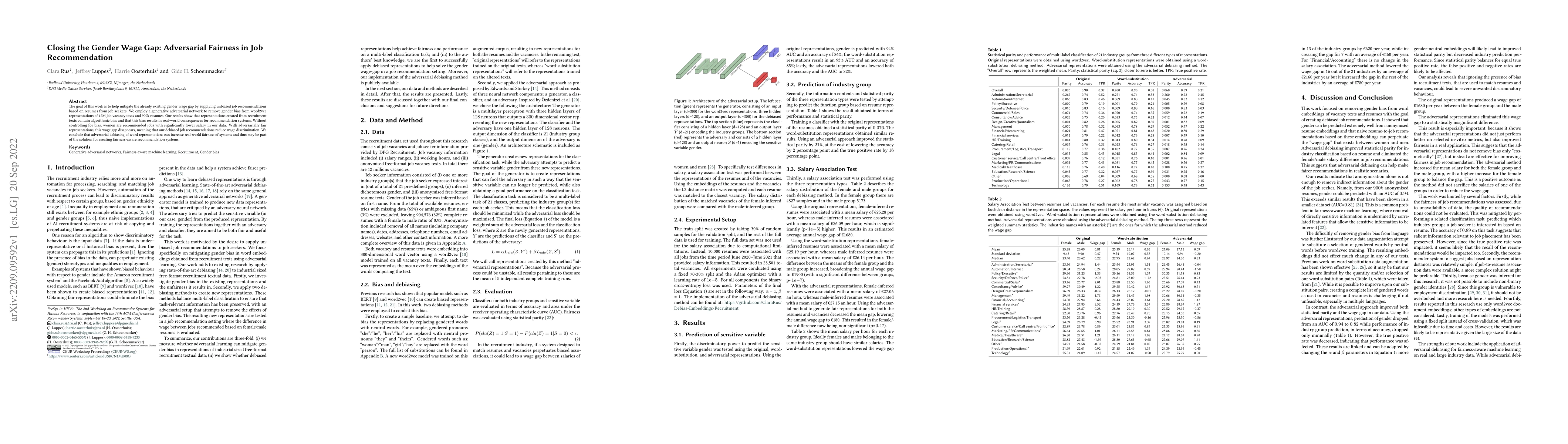 Thumbnail for Closing the Gender Wage Gap: Adversarial Fairness in Job Recommendation