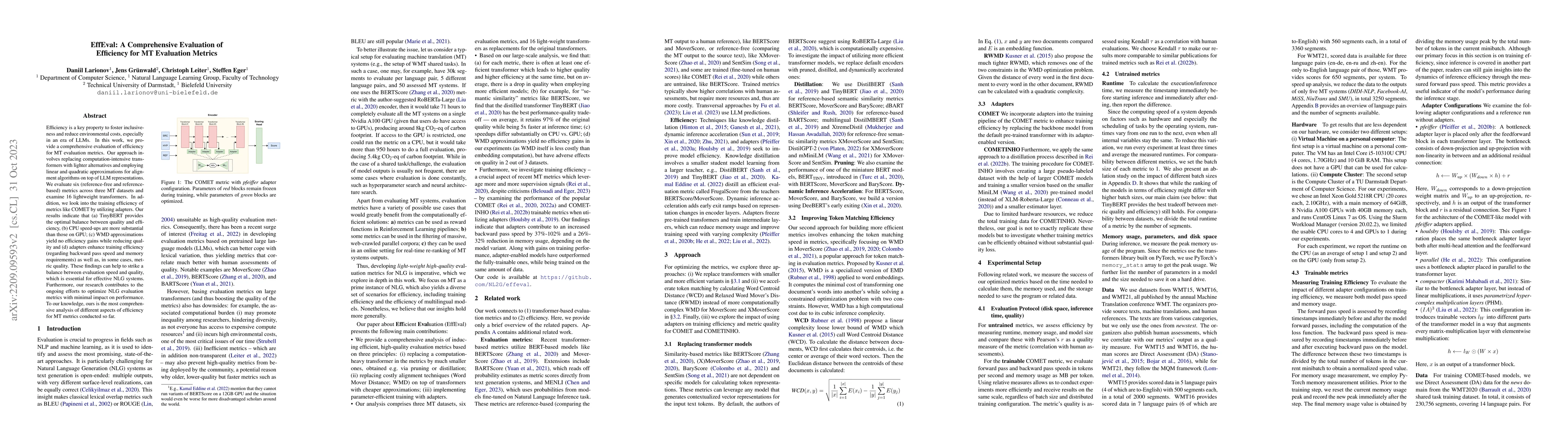 Thumbnail for EffEval: A Comprehensive Evaluation of Efficiency for MT Evaluation
  Metrics