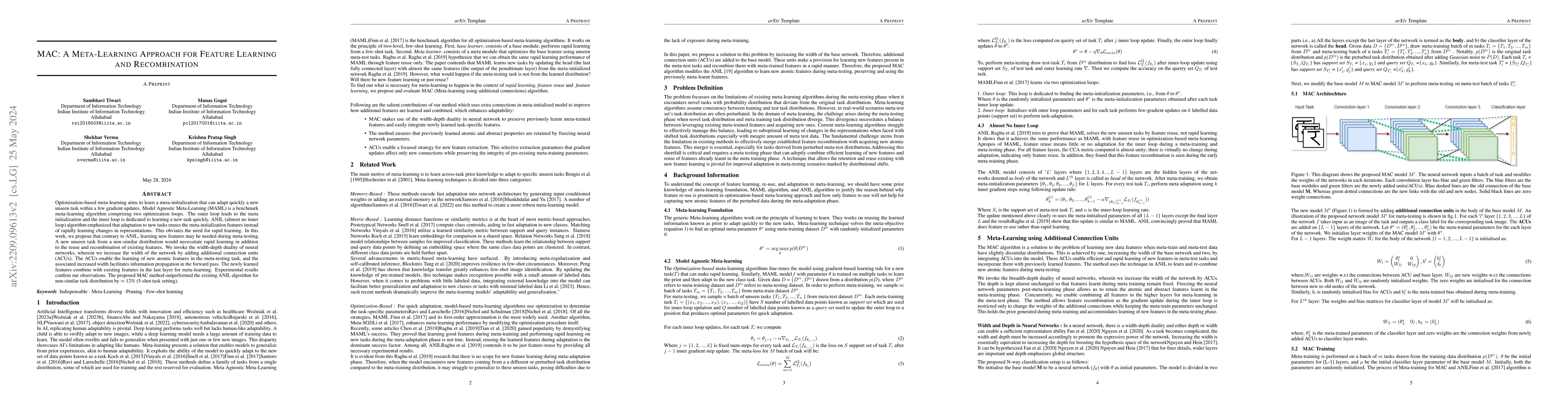 Thumbnail for MAC: A Meta-Learning Approach for Feature Learning and Recombination