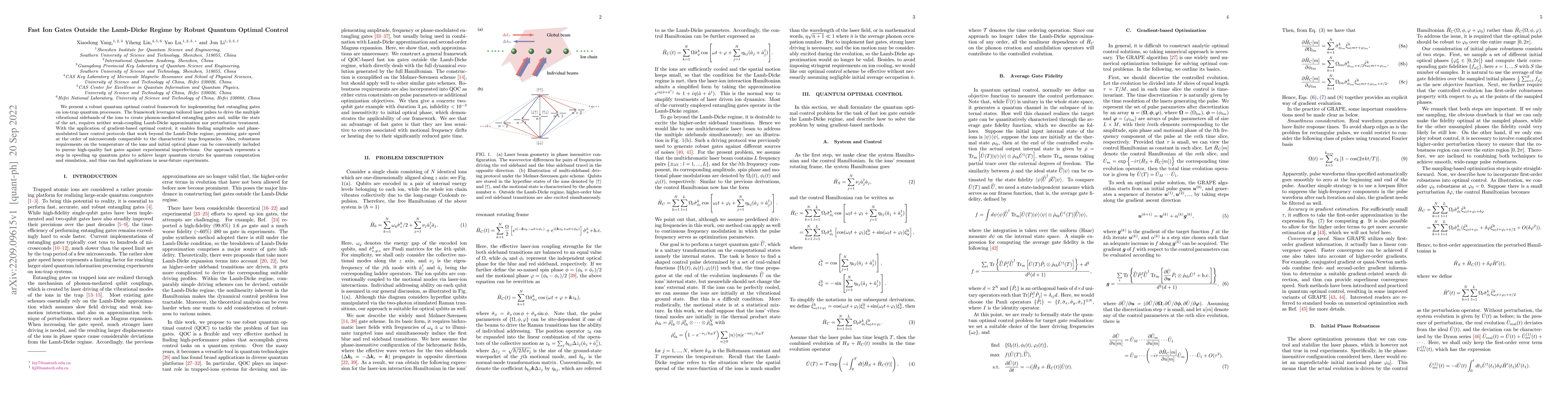 Thumbnail for Fast Ion Gates Outside the Lamb-Dicke Regime by Robust Quantum Optimal
  Control