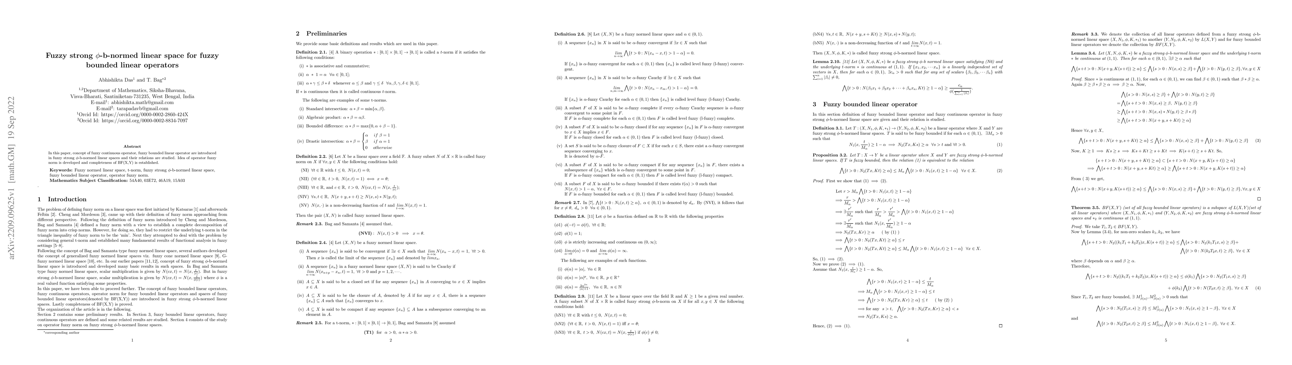 Thumbnail for Fuzzy strong $\phi$-b-normed linear space for fuzzy bounded linear
  operators