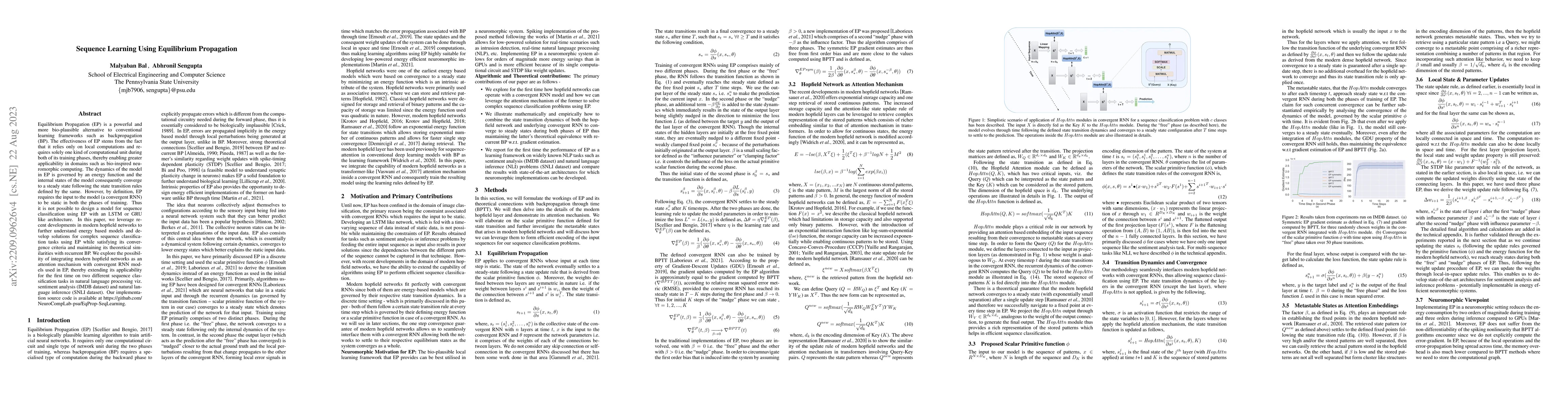 Thumbnail for Sequence Learning Using Equilibrium Propagation