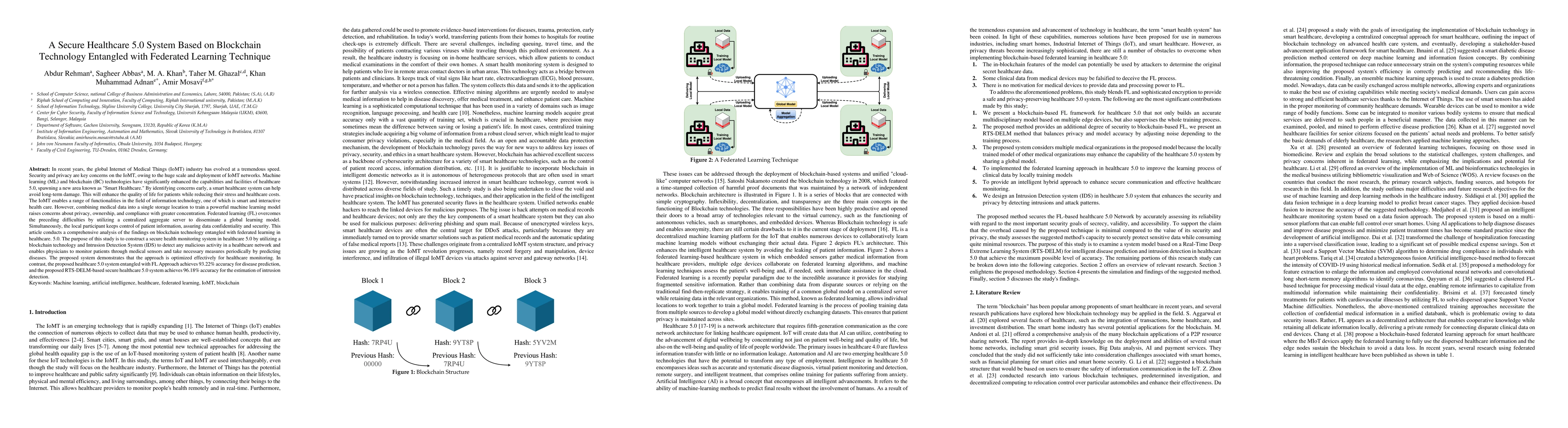 Thumbnail for A Secure Healthcare 5.0 System Based on Blockchain Technology Entangled
  with Federated Learning Technique