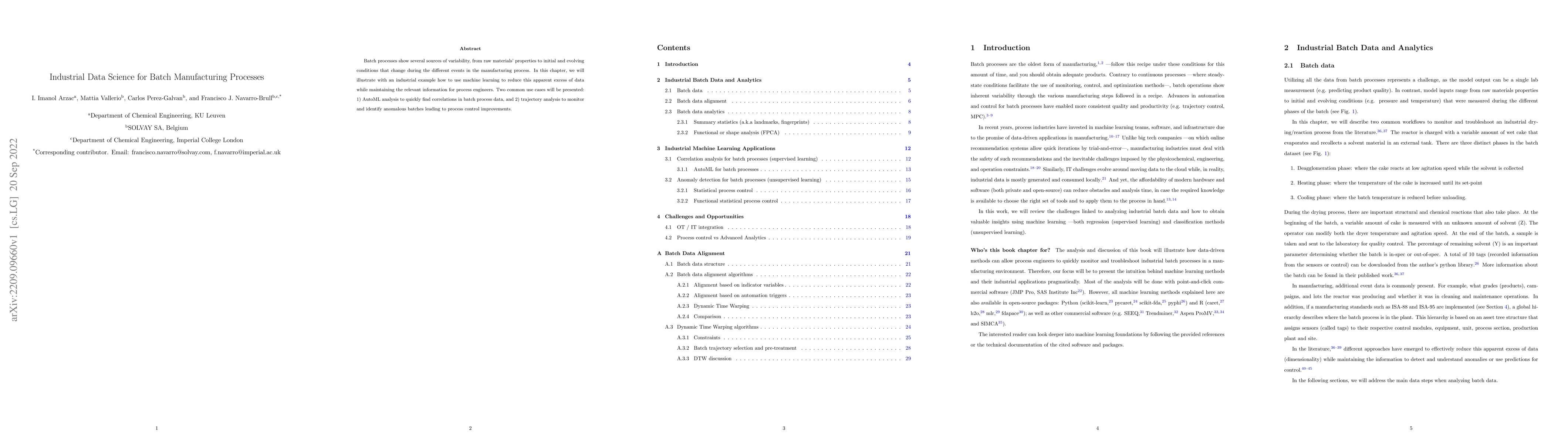 Thumbnail for Industrial Data Science for Batch Manufacturing Processes