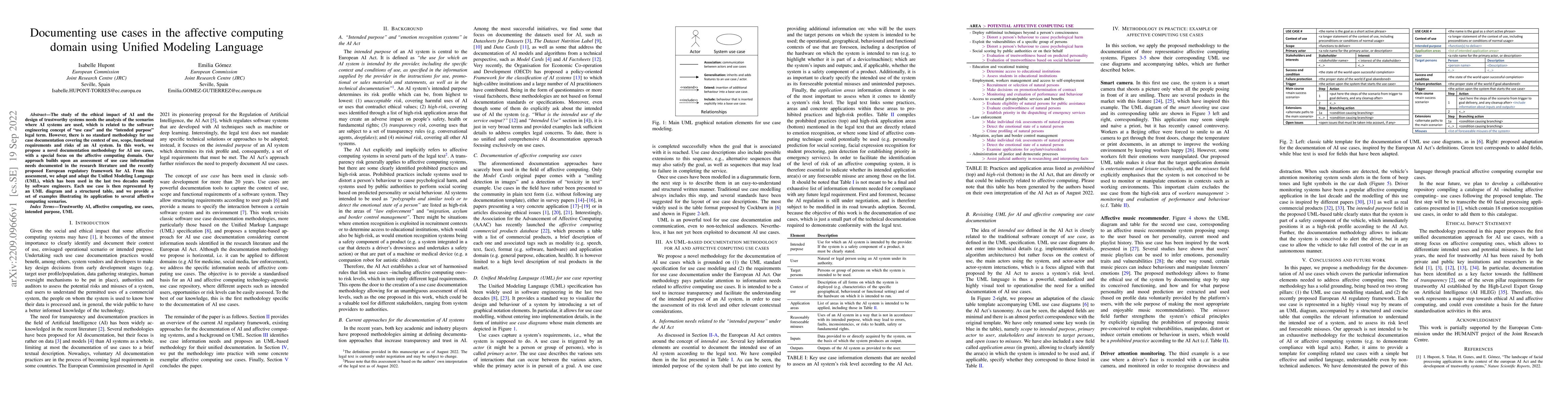 Thumbnail for Documenting use cases in the affective computing domain using Unified
  Modeling Language