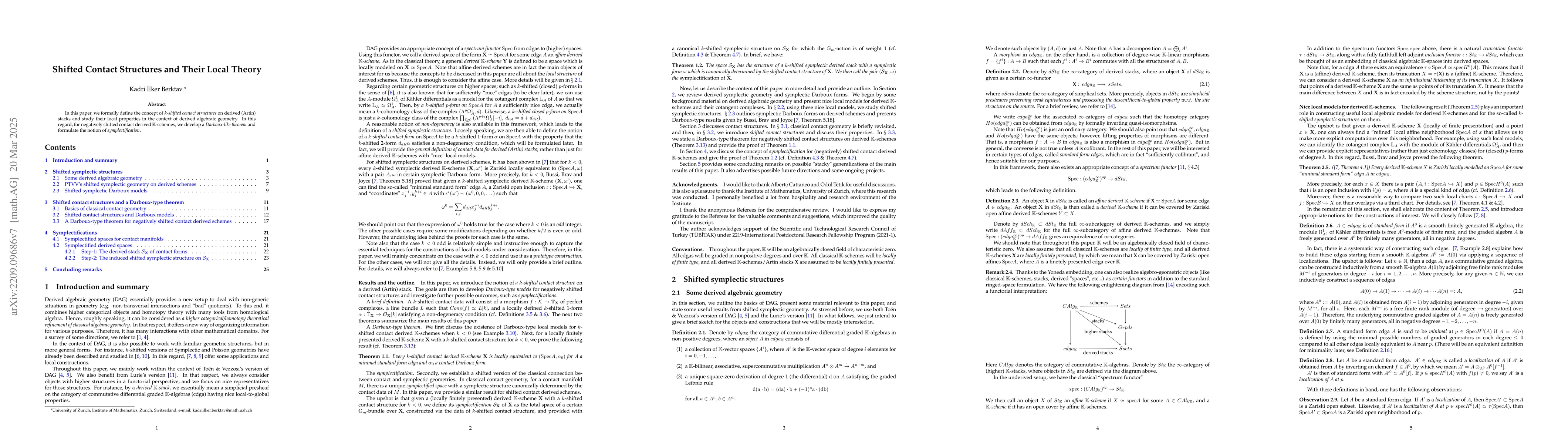 Thumbnail for Shifted Contact Structures and Their Local Theory